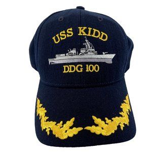 USS KIDD DDG 100 Cap Dark Navy Gold Scrambled Eggs Destroyer Navy The Corps USA